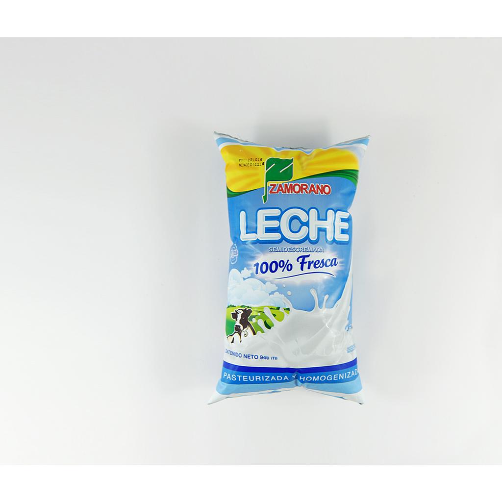 Leche semidescremada Bolsa 946 ml Zamorano