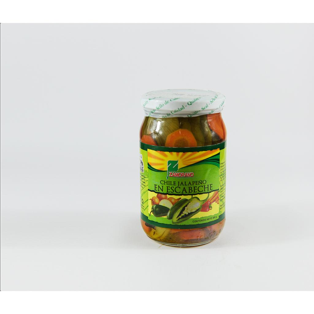 Chile Jalapeño en Escabeche F/500 grs c/u Zamorano